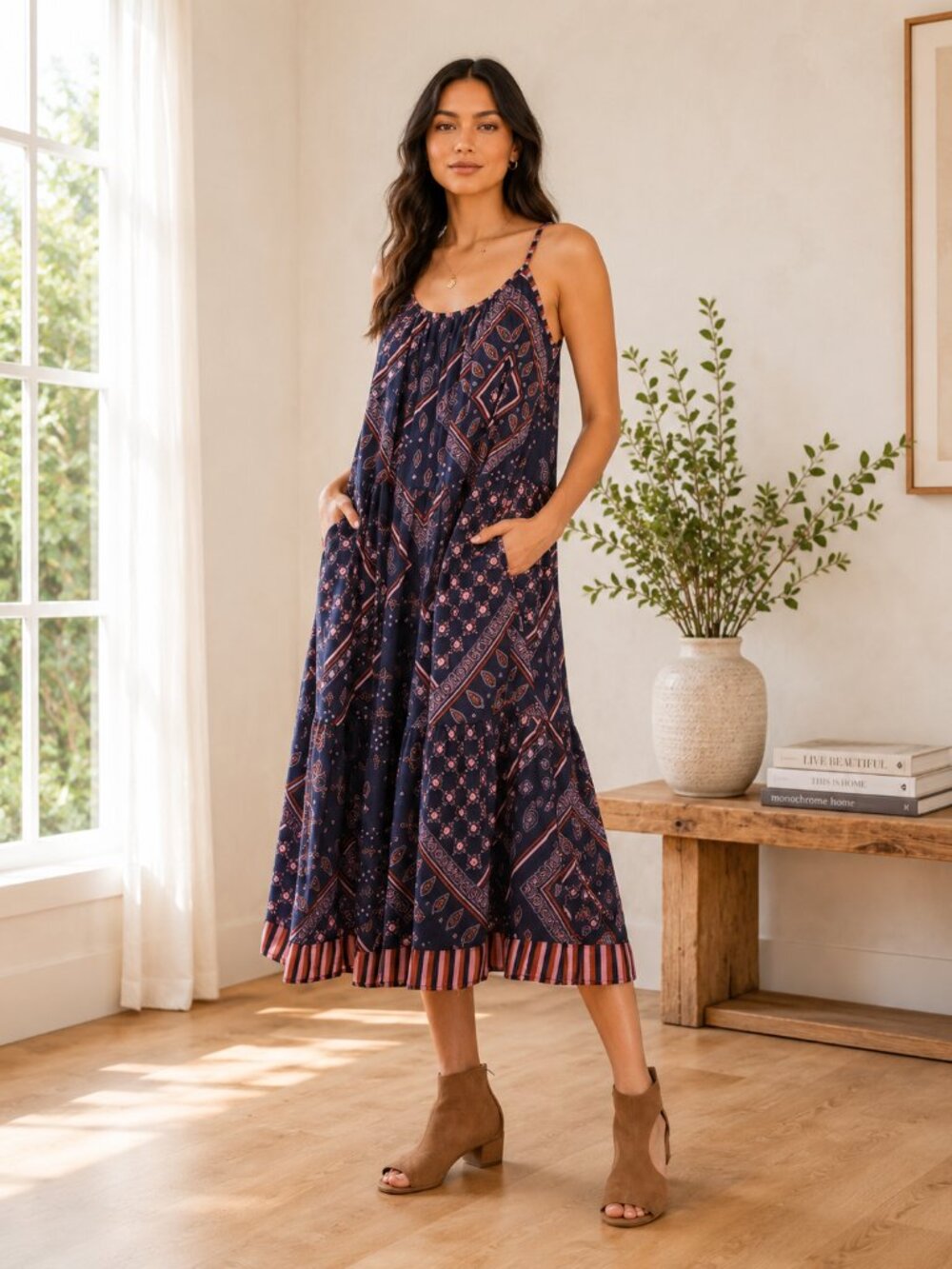 Xirena Tierney Dress Paisley Print Sundress in Southern Blue Sz XS